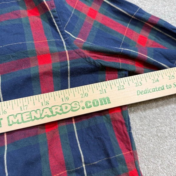 Trovata Birds of Paradis Tartan Plaid Michelle Button Down Shirt Ruffle Lrg Xmas - Picture 12 of 14